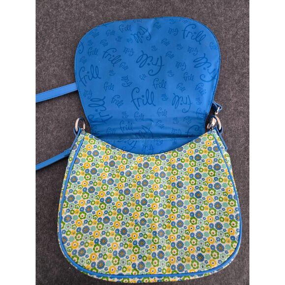 Vera Bradley Frill Cross Body Bag Silver Hardware Detachable Handles Xtra Strap - Picture 4 of 11